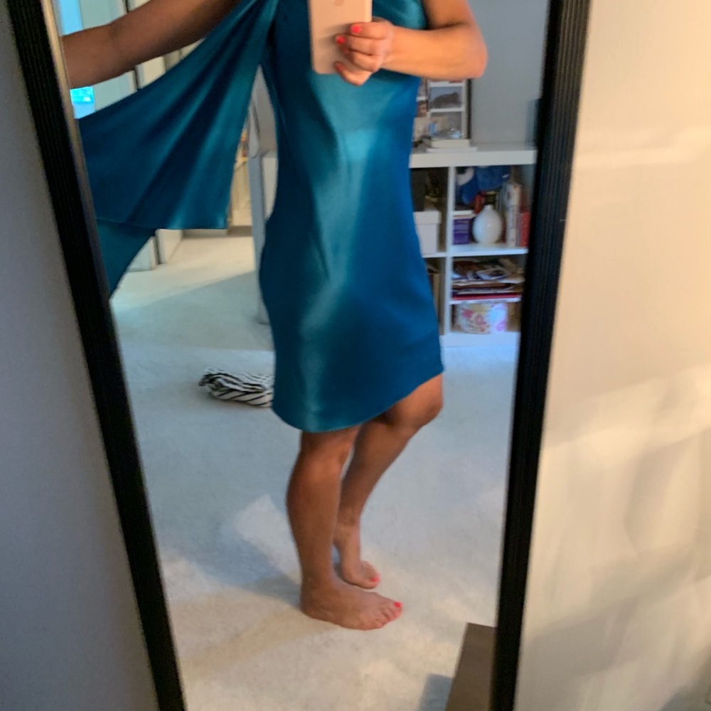 ABS by Allen Schwartz dress 2 teal goddess